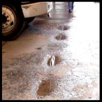 Downtown Houston Foley's Concrete Deterioration caused by the effects of weather and lack of maintenance. 