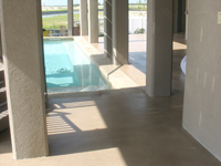 A Harborwalk Pool Deck below a bay house near Galveston by Slip Free Systems 1929 County Road 129 Pearland TX 77581 www.slipfreesystems.com 281-482-5577 