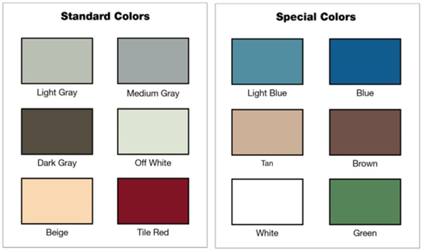 Standard Solid Epoxy Color Chart
